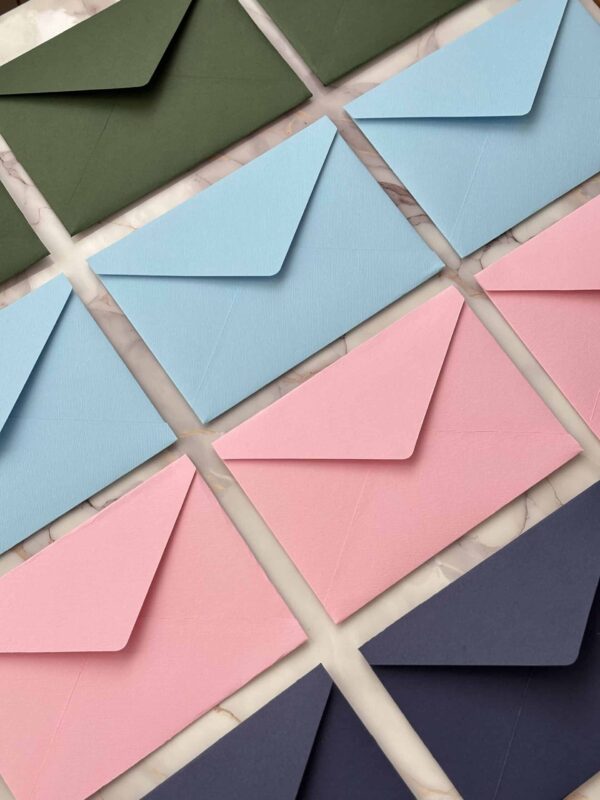 Envelope color options for stationery or mailing needs.