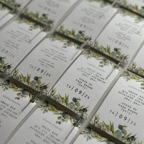Wedding thank you cards with floral design for "Zahvalnica P1".