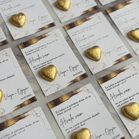Elegant thank you cards with gold heart accents for special occasions.
