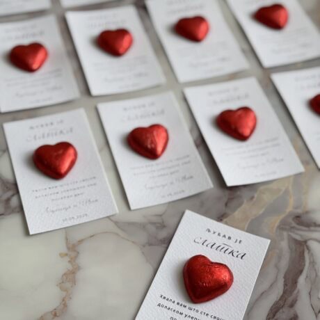 Thank You Card with Red Heart.