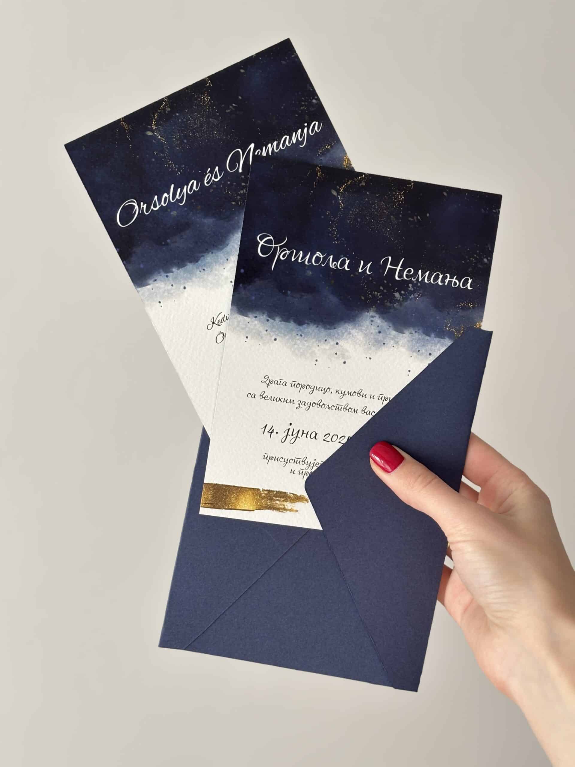 Wedding invitation with sky design for a wedding event.