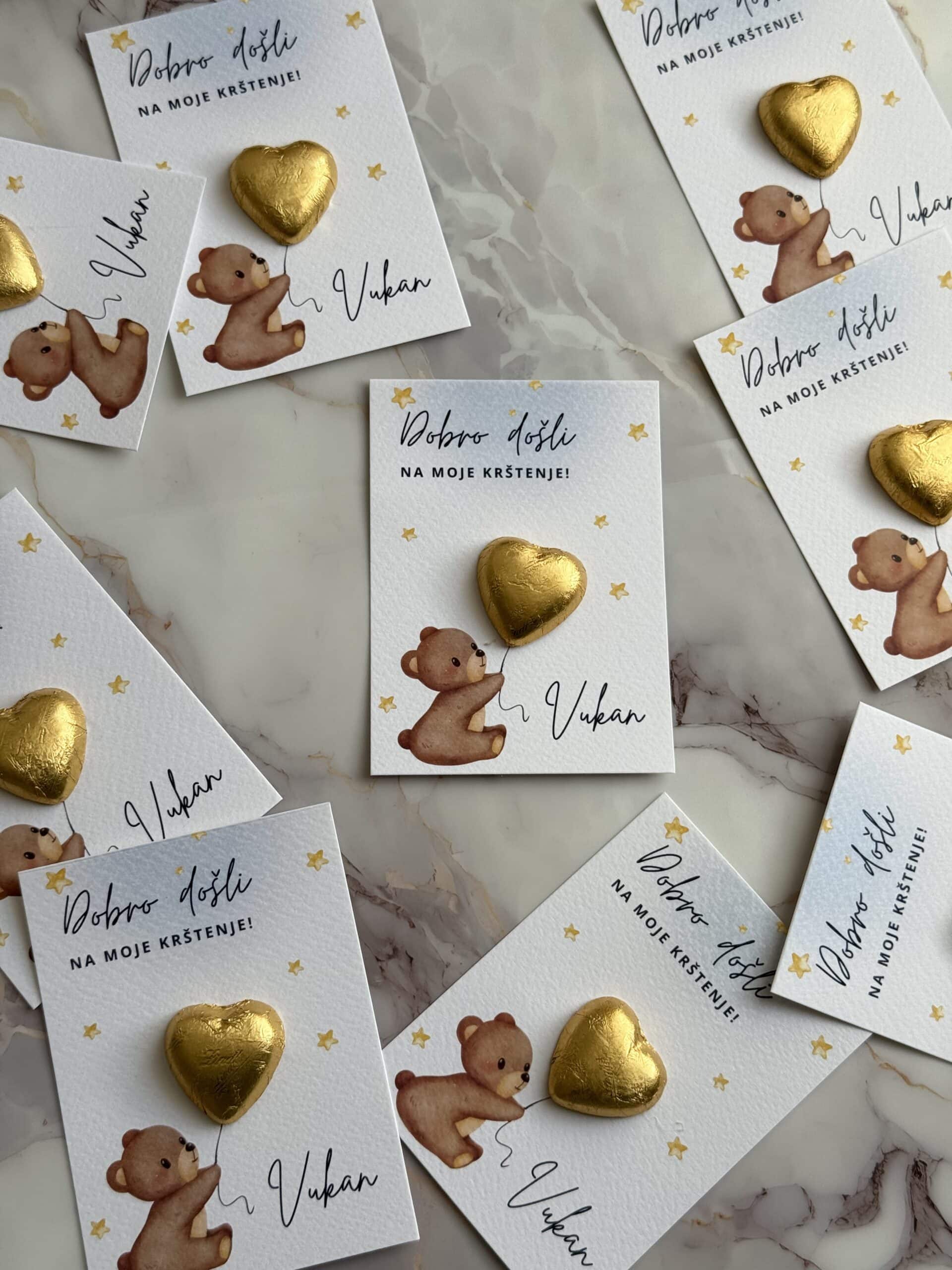 Thank You Card with Honeycomb Heart for Easter.